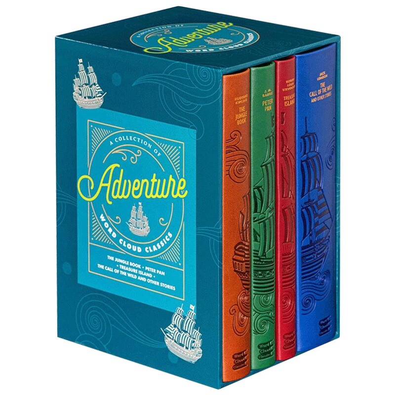 英文原版 Adventure Word Cloud Boxed Set 经典冒险文学合集 云经典 丛林故事 小飞侠 金银岛 野性的呼唤 英文版