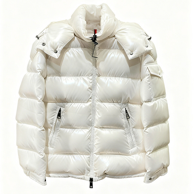 蒙家玛雅MAYA经典高档羽绒服女士白色蒙口得白鹅绒保暖连帽男外套