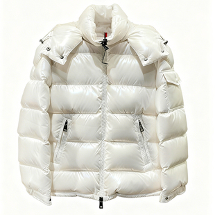 蒙家玛雅MAYA经典高档羽绒服女士白色蒙口得白鹅绒保暖连帽男外套
