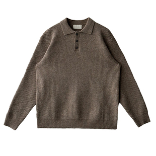 马克斯星球 极简老钱风polo翻领针织衫男秋冬新款内搭长袖毛衣