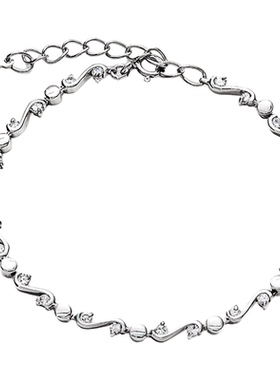 瑞丽精锆镶嵌轻奢纯银欧美风手链