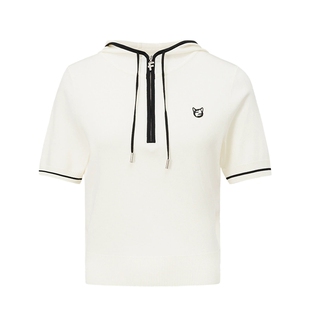 【折扣新降】FF仿佛2025年夏季连帽针织衫女上衣修身显瘦薄款设计