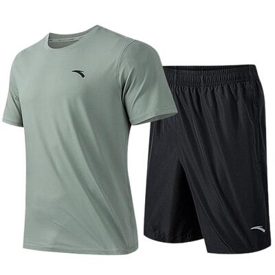 安踏运动套装男速干冰丝薄款透气