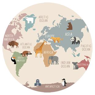 圆形地毯儿童阅读区停车场房间布置早教中心地垫爬爬垫子客厅书房