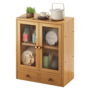 餐边柜桌面小型收纳柜储物柜家用茶室茶具茶叶罐防尘柜茶杯置物柜
