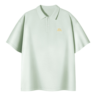 PSO Brand男装女装可爱小狗马卡龙色珠地棉短袖POLO衫翻领T恤情侣