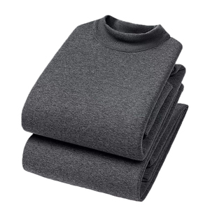 男士保暖内衣加绒加厚套装大码一体羊羔绒秋衣秋裤打底棉毛衫冬季