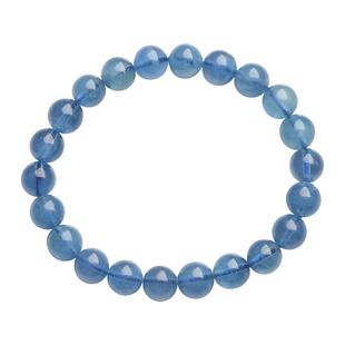 冰种透体天然海蓝宝手链多圈魔鬼蓝海蓝宝石三圈水晶手串深海蓝女