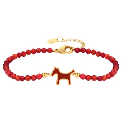 【明星同款】WEAPONIA/舞憩好运哒哒系列红玛瑙串手链本命年礼物