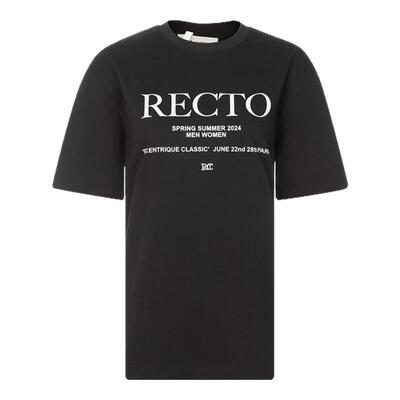 RECTO宽松女士圆领短袖T恤