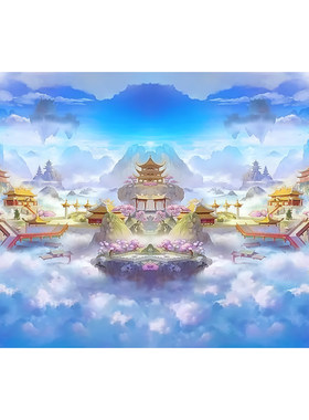 仙境天庭天宫佛堂背景墙纸