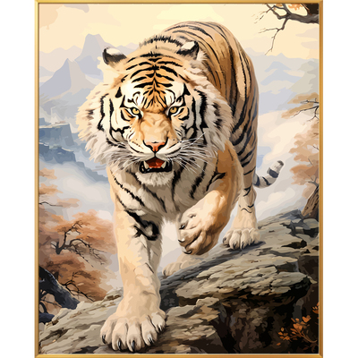 猛虎下山老虎diy数字油画