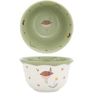 耐高温陶瓷碗精致漂亮的米饭碗盘子菜盘家用时尚饭盘面碗双耳菜盘