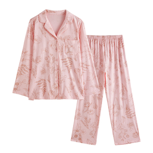 康妮雅睡衣女春秋款纯棉长袖秋季2026新款全棉开衫妈妈秋冬家居服