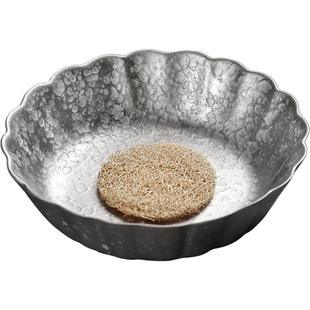 颜堂陶制银釉花菱壶承干泡茶盘茶托养壶干泡盘陶瓷养壶盘
