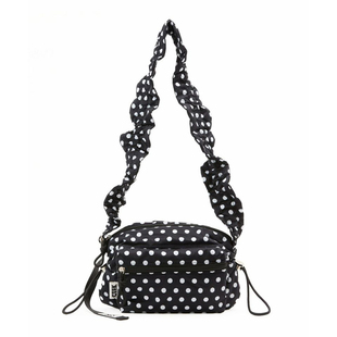 casselini小众多巴胺褶皱复古波点尼龙单肩斜挎包百搭云朵包女包