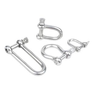 304/316不锈钢D型卸扣国标加长d形卸扣内六角弓型起重U型连接扣