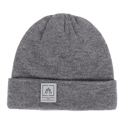 帽子防风保暖毛线帽新款布标加厚