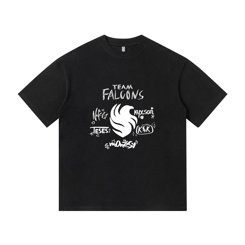 Team Falcons法尔空猎鹰男装T恤cs2go战队niko签名比赛服夏季短袖