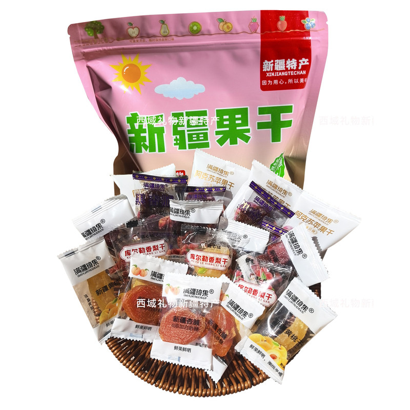 满疆琦果天然苹果干杏脯香梨干黄桃干礼袋装新疆特产果干大礼包邮
