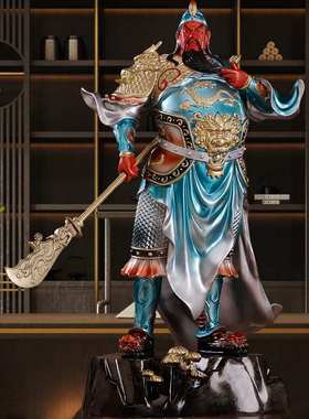 精品纯铜关公摆件客厅办公室武财神关二爷神像公司招财开业送礼品