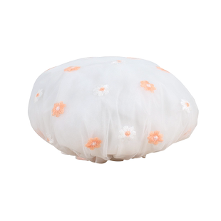 浴帽女防水洗澡家用双层刺绣款儿童可爱淋浴成人油烟防尘发膜帽子