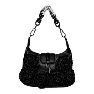 Steve Madden思美登BJAYDIA26早春焕新立体花编织手提单肩腋下包