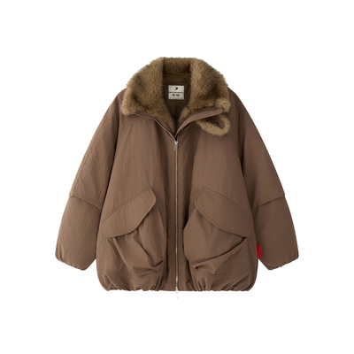 DID DAILY:Astrid 环保皮草蛋形宽松90白鸭绒羽绒服25冬新品