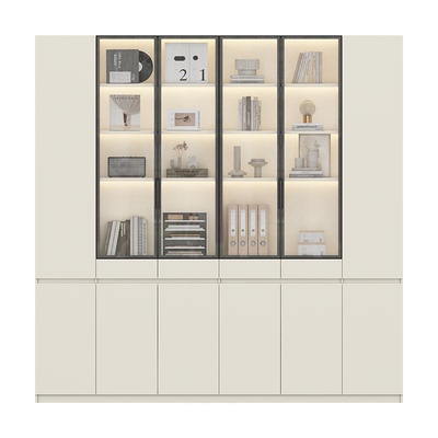 政补实木书柜一体整墙客厅靠墙带玻璃防尘置物柜展示柜储物柜书架