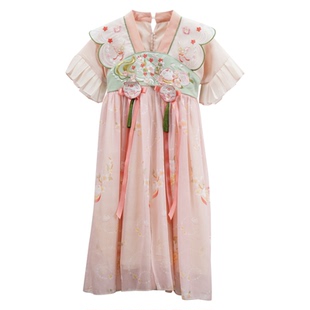 全程锦绣原创女童汉服夏季薄款高端小女孩齐胸襦裙古风超仙连衣裙