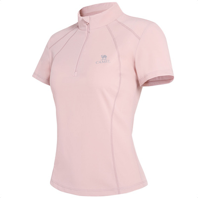 骆驼瑜伽短袖衫女款速干透气立领