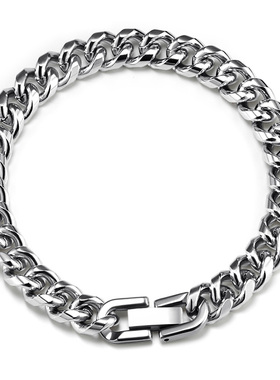 小众古巴ins风钛钢潮流男生手链