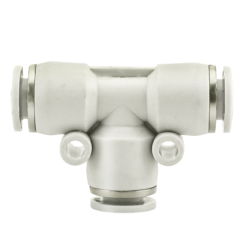 PE三通变径T型6 8转4/12转10mm气管快速接头气动快插高压软管黑白