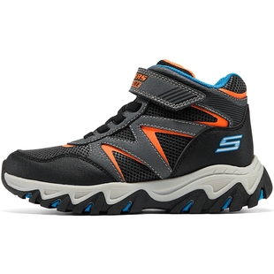 Skechers斯凯奇童鞋秋冬高帮男童户外运动鞋防滑轻便跑步登山靴子