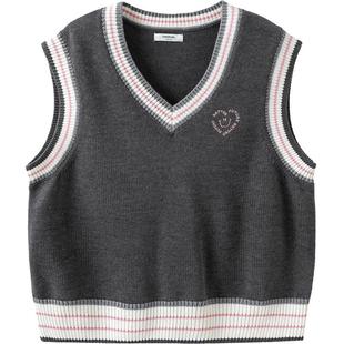 巴拉巴拉童装儿童马甲女童背心2025新款春秋装大童针织内搭舒适潮
