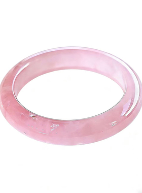 天然粉水晶手镯原矿马粉礼物女款