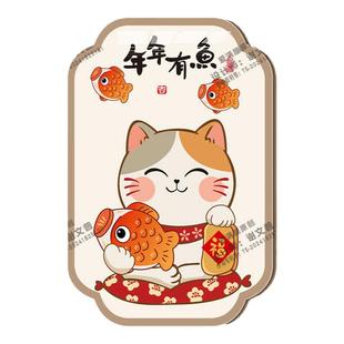 厨房墙面装饰画小尺寸亚克力餐厅墙缝遮丑贴可定制卡通可爱墙贴画