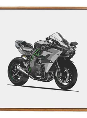 kawasaki川崎h2r30x30cm装饰画