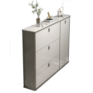 超薄鞋柜家用室内门口外楼道入户门窄版新款2026爆款岩板翻斗鞋架