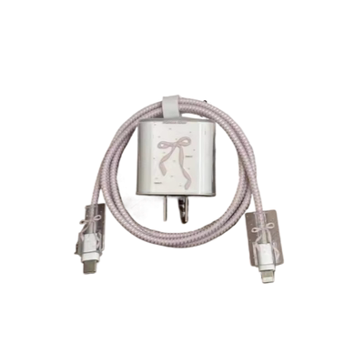 适用苹果16粉蝴蝶结20W保护套