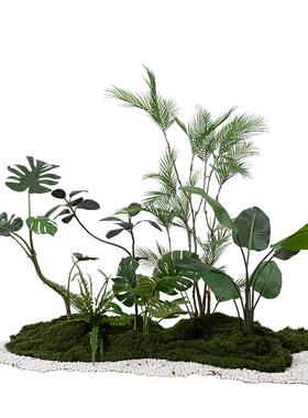仿真凤尾竹散尾葵植物盆栽造景