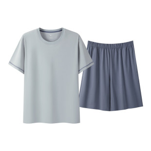 [冰立方]三枪情侣家居服夏季短袖抗菌防螨冰泉棉凉感男睡衣女