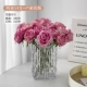 2 букета [14 цветов] темно-розовые розы + хрустальная ваза люссо