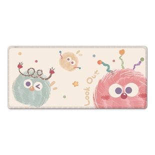 SUYA苏雅毛球鼠标垫超大女生办公桌垫电脑键盘垫子皮革学习书桌垫