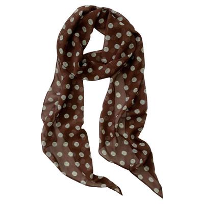 棕色波点丝巾印花百搭配饰系脖