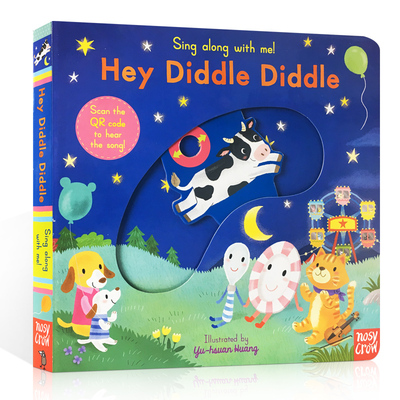 英文原版 Sing Along With Me Hey Diddle Diddle 童谣纸板机关操作书幼儿童趣味玩具书 启蒙英语绘本 早教读本