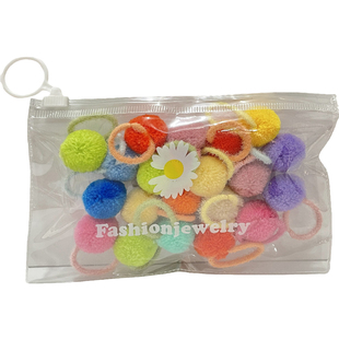 儿童发绳毛绒球球发圈可爱橡皮筋小女孩扎头发不伤发秋冬2026新款