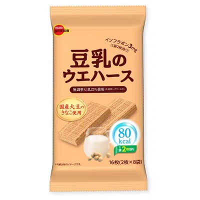 日本布尔本豆乳威化饼干休闲零食