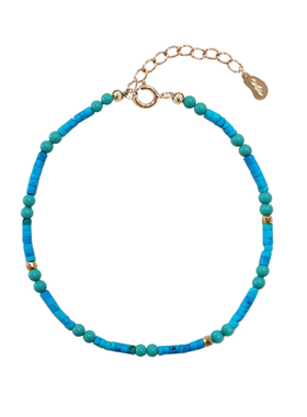 DELLAMO天然绿松石珍珠手链女