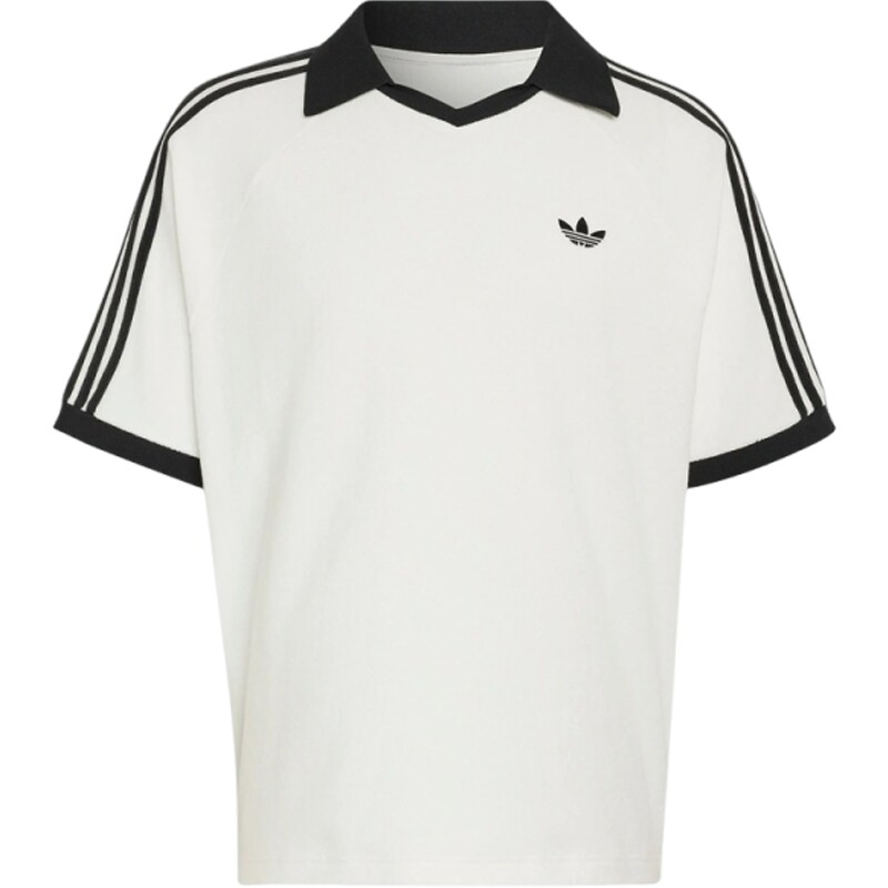 adidas阿迪达斯三叶草男子休闲风撞色运动V领短袖POLO衫KW7399